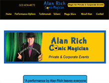 Tablet Screenshot of alanrichmagic.com